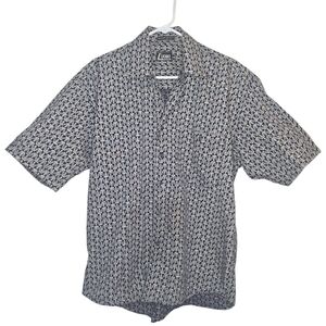 L'uomo By Enro Vintage 100% Cotton Button Down Short Sleeve Size Medium